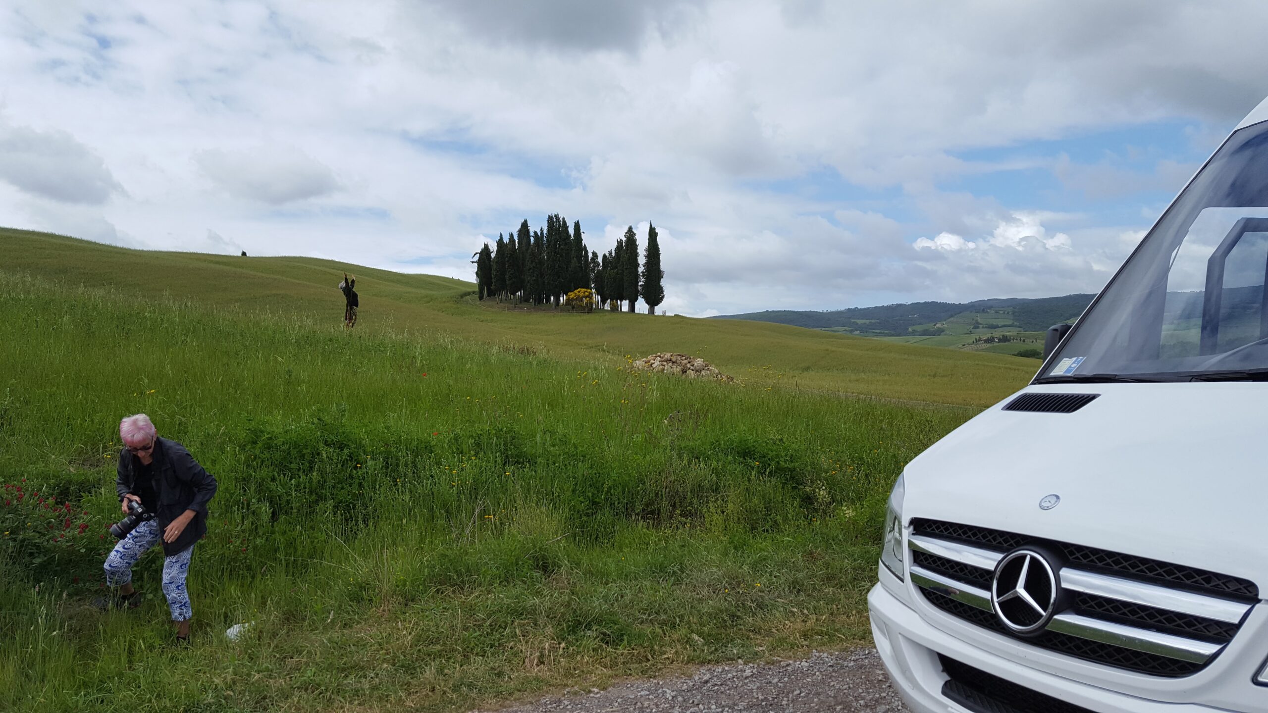 val d'orcia private tour by minibus Mercedes