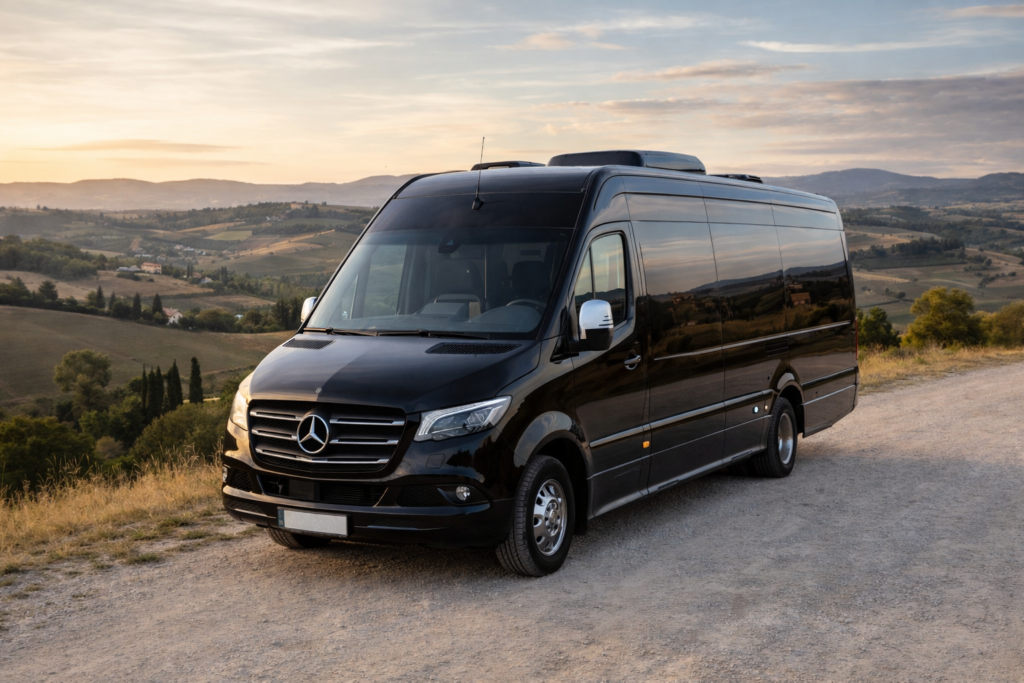 Luxury Mercedes interior details for chauffeur-driven tours