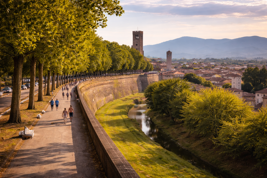 Lucca city walls tour from Florence Lucca city walls on a private group tour from Florence in Tuscany