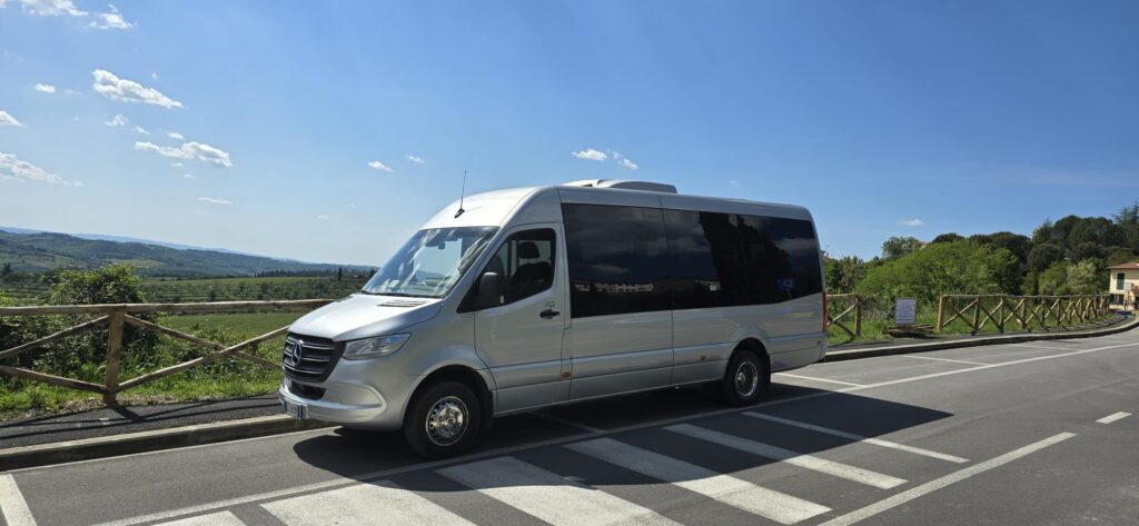 Private Tuscany Tour Minibus For Groups Mercedes minibus for private Pisa and Lucca day trip from Florence for small groups and families